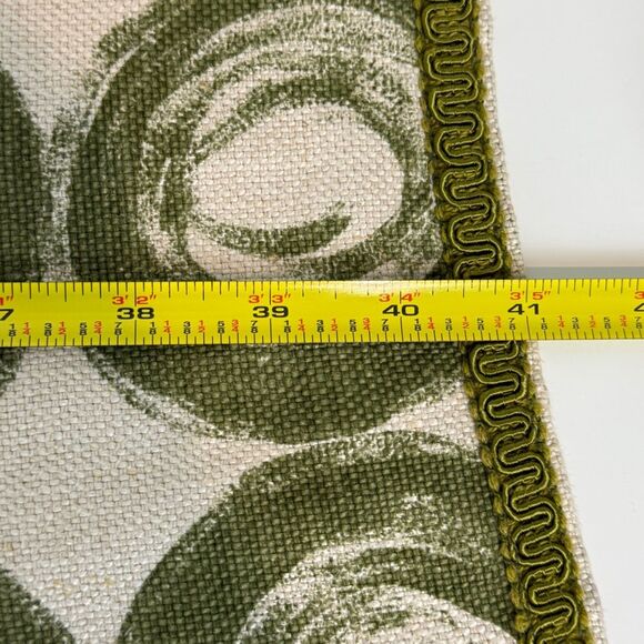 Vintage Handmade Canvas Green Mod Print Table Runner 23x41 - Picture 7 of 9